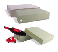 Boîte Cadeau en Carton Kraft Vert - Grande Boîte Idéal pour Rangement - 1 unité | 302x213x70 mm