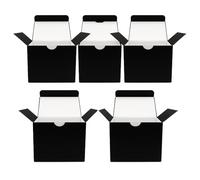 Boîte cadeau en carton noir 10 × 10 × 10 cm - lot de 5 - rigide, recyclable - boîte à bijoux, bougie, wedding favor - décor DIY, anniversaire, Noël