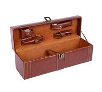 Boîte cadeau en cuir PU pour champagne avec ensemble de vin, étui de transport de vin pour événements, amateurs de vin, cadeau d'anniversaire, Fente unique., Taille unique
