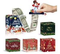 Boîte-Cadeau en espèces de Noël, Décoration Joyeux 2026 Nouvel an, Boîte de tirage d'argent de Santa Surprise
