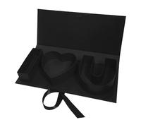 Boîte cadeau en forme de cœur avec ruban de fermeture - Lettres en carton à remplir pour la Saint-Valentin, la fête des mères (B-sans fleurs)