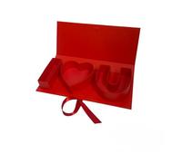 Boîte cadeau en forme de cœur I Love You - Boîte à fleurs pour fleurs et friandises - Cadeau romantique - Rouge