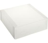 Boîte cadeau en plastique, Frosty Boîte cadeau en plastique polypropylène, format 15x15x5cm BLANC FROSTED, 10 pcs.