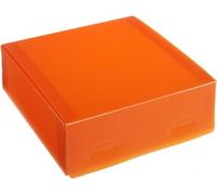 Boîte cadeau en plastique, Frosty Boîte cadeau en plastique polypropylène, format 15x15x5cm ORANGE, 10 pcs.