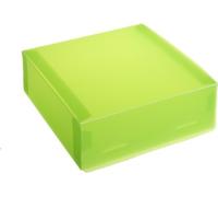 Boîte cadeau en plastique, Frosty Boîte cadeau en plastique polypropylène, format 15x15x5cm VERT, 10 pcs.