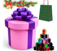 Boîte cadeau ennuyeuse à vis imbriquées - Boîte à farces imprimée 3D pour argent et surprises, cadeau puzzle amusant pour les anniversaires, Noël, éléphant blanc, ou pour rendre fous vos amis et