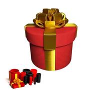 Boîte cadeau ennuyeuse à vis imbriquées - Grande boîte cadeau imprimée 3D - Emballage réutilisable pour anniversaire, Noël et jeux amusants (rouge doré)