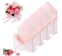 Boîte-Cadeau Enveloppe Saint-Valentin, Coffret Romantique En Forme d'Enveloppe, Boîte à Bouquet Fleuriste pour Décoration de Mariage, Anniversaire, Fête & Demande en Mariage(Pink-2,4pcs)