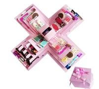 Boîte cadeau explosion à 5 couches avec ruban, E-xplosion créative G-ift B-ox pour chocolat, collation, scrapbooking, cadeaux pour Noël, anniversaire, Saint-Valentin