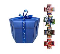 Boîte cadeau explosion à faire soi-même, 5 couches avec ruban, album photo créatif explosif avec accessoires de scrapbooking pour anniversaire, Saint-Valentin, mariage