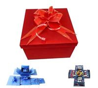 Boite Cadeau, Explosion Box Surprise, Boite Cadeau Anniversaire, DIY Boîte D'explosion pour Noël Anniversaire Saint Valentin (Rouge)
