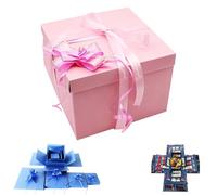 Boite Cadeau, Explosion Box Surprise, Boite Cadeau Anniversaire, DIY Boîte D'explosion pour Noël Anniversaire Saint Valentin (Rose)