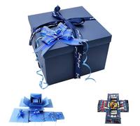 Boite Cadeau, Explosion Box Surprise, Boite Cadeau Anniversaire, DIY Boîte D'explosion pour Noël Anniversaire Saint Valentin (Bleu)