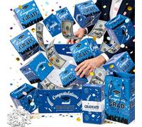 BoîTe Cadeau Explosion Pop-Up Pour Remise De DiplôMes,IdéAl Pour Cadeau D'Argent,Kit Diy à Garnir De Bonbons Et Petits PréSents,Pour Anniversaire,Mariage Et Demande En Mariage (6 count,blue-2 set)