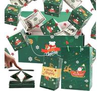Boîte Cadeau Explosion Surprise - Lot de 12 Enveloppes Pliantes à Mécanisme Pop-Up pour Photos et Argent, Cadeau Créatif pour Noël, Anniversaire et Célébrations (Boîte verte)