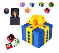 Boîte cadeau imprimée 3D, impression 3D, ornements de boîte cadeau ennuyeux, boîtes cadeau ennuyeuses, boîte cadeau de surprise, boîte cadeau pour blague (or bleu, avec boîte à jouets à doigt)