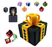 Boîte cadeau imprimée 3D, impression 3D, ornements de boîte cadeau ennuyeux, boîtes cadeau ennuyeuses, boîte cadeau de surprise, boîte cadeau pour blague (or noir, avec boîte à jouets à doigt)