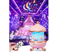 ¿Boite Cadeau¿Kawaii Cadeau Noel, 10 Musique Veilleuse Bébé Musicale Et Lumineuse,15 Films Veilleuse Enfant Veilleuse Projecteur Ciel Etoile,360°Rotation Telecommandé Veilleuse Bebe Fille Cadeau