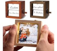 Boîte cadeau lumineuse à rabat visuelle, album photo à manivelle mécanique personnalisée, cadeau d'amour créatif pour elle anniversaire