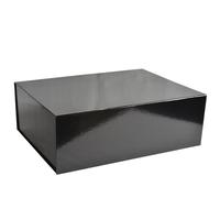 Boîte Cadeau Magnétique Luxe 40x30x15 cm - Coffret Carton Rigide Noir Brillant - Fermeture Aimantée - Boîte Premium Réutilisable pour Vêtements, Cadeaux, Coffret Haut de Gamme
