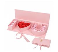 BoîTe Cadeau Pour La Saint-Valentin, BoîTe Cadeau Avec Couvercle, Grande BoîTe Vide Pliable Avec Ruban Pour Anniversaire, Saint-Valentin, FêTe Des MèRes, FêTe Des PèRes, Mariage, Anniversaire (C)