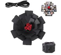 BoîTe Cadeau Pour La Saint-Valentin, BoîTe Cadeau Avec Couvercle, Grande BoîTe Vide Pliable Avec Ruban Pour Anniversaire, Saint-Valentin, FêTe Des MèRes, FêTe Des PèRes, Mariage, Anniversaire (F)