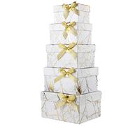 Boîte Cadeau Rectangulaire en Papier avec Couvercle - Petites Boîtes de Rangement - Lot de 5 Tailles Assorties - Convient pour Cadeaux, Demoiselles d'honneur, Artisanat, Jouets