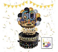 Boîte cadeau surprise - Boîte à explosion pour anniversaire de Folding Bounce Surprise DIY - Boîte cadeau pliable - Carte de vœux pop-up surprise (60 ans)