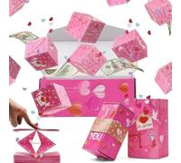 Boîte cadeau surprise Explosion de la Saint-Valentin, boîte cadeau pliable à faire soi-même, boîtes cadeaux pour argent, façons amusantes et créatives d'offrir de l'argent pour elle, lui, couples