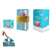 Boîte cadeau surprise « Explosion for Money » - Avec enveloppe rouge rebondissante - Boîte cadeau de Noël pour espèces - Pour anniversaire, anniversaire de mariage, Nouvel An (bleu)