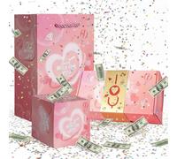 Boîte cadeau surprise Explosion pour l'argent, boîte cadeau pliable unique pour la Saint-Valentin, un anniversaire de mariage