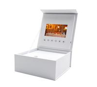Boîte cadeau vidéo avec écran IPS de 5" - Couvercle magnétique en papier blanc - Boîte de cartes de vœux personnalisée avec écran LCD à lecture automatique - Emballage cadeau personnalisé high-tech