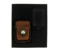 boite cadeau zippo avec étui marron à clip