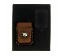 boite cadeau zippo avec étui marron à clip