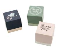 Boite Cadeaux De Noël Carrée À Monter 5,5 Cm 3 Pièces