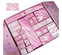 Boîte Calendrier de l'Avent Rose 24 Cases Vide Réutilisable Noël