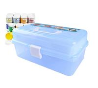 Boîte cantilever à 3 plateaux en plastique pour crayons, peintures, pastels, loisirs créatifs