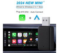 Boîte Carplay Stable, Connexion Intelligente Sans Fil, Appairage Instantané, Lecteur Plus Intelligent, Plug & Play, Filaire Vers Mini Boîte Sans Fil, Nouvelle Mise À Niveau 2025-2in1 Carplay Adapter