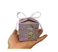 Boîte carrée de mariage, style rétro, avec nœud floral, exquise, for fête d'anniversaire, emballage bonbons, fournitures décoration Pour InvitéS - Mariage, BaptêMe(Color6,50pcs)