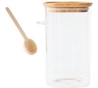 Boite carrée haute en verre/bambou Pebbly PKV-050 G