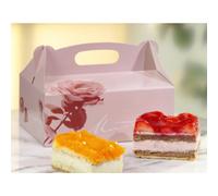 Boîte carton à gâteau avec poignée, 200 x 130 x 90mm