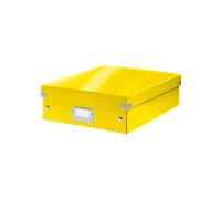 Boîte carton compartimentée multi usages avec couvercle - Jaune