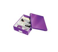 Leitz, Boîte à Compartiments Click et Store A4, Format Medium, Rangement Flexible 2-4 Compartiments, Superposable, Finition PP, Maison Bureau, Violet WOW, 60580001
