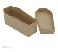 Décopatch BT059C - Un support en papier brun mâché 12,5x6x4 cm, Boite cercueil, Unité