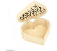 Boîte coeur ajouré en bois - 14,5 x 6,8 cm BOIS G