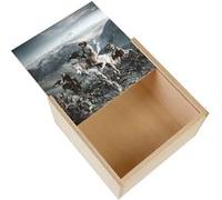 Boite Coffret en Bois - Fabulous - 3 Chasseurs Altai Mongolie Aigles (11 x 11 x 3,5 cm) Multicolore