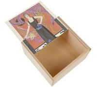 Boite Coffret en Bois - Fabulous - Art Deco Dame et Phoenix (11 x 11 x 3,5 cm) Multicolore G