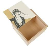 Boite Coffret en Bois - Fabulous - Art Deco Voile Dame (11 x 11 x 3,5 cm) Multicolore G