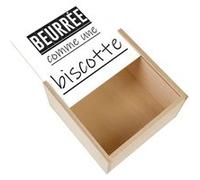 Boite Coffret en Bois - Fabulous - Beurree Comme Une Biscotte Humour (11 x 11 x 3,5 cm) Multicolore G