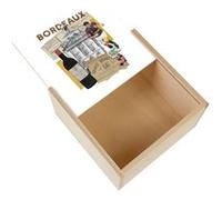 Boite Coffret en Bois - Fabulous - Bordeaux Collage (11 x 11 x 3,5 cm) Multicolore G